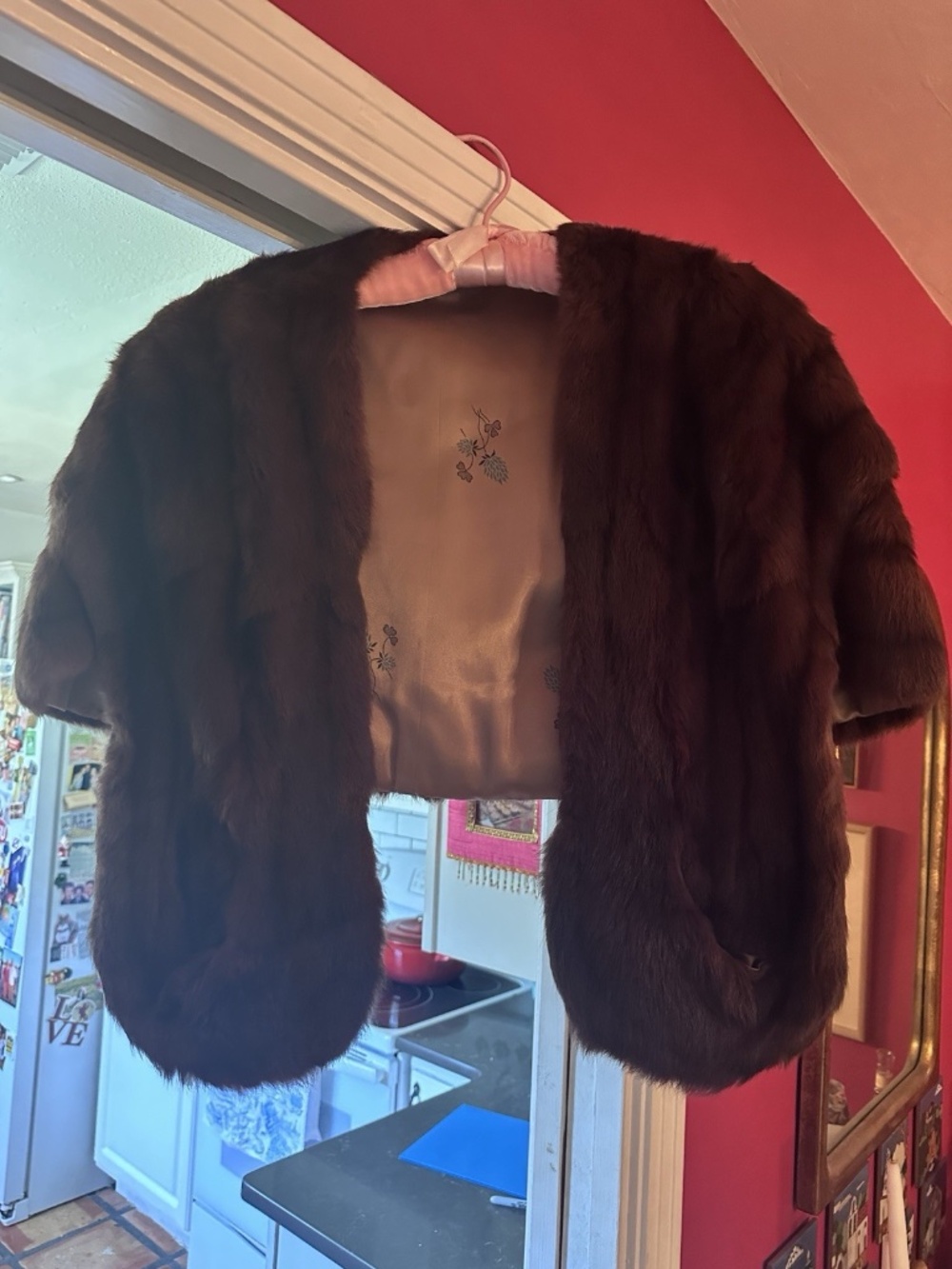 Vintage Genuine Mahogany Mink Fur Capelet / Stole Wrap - Soft & Supple One Size